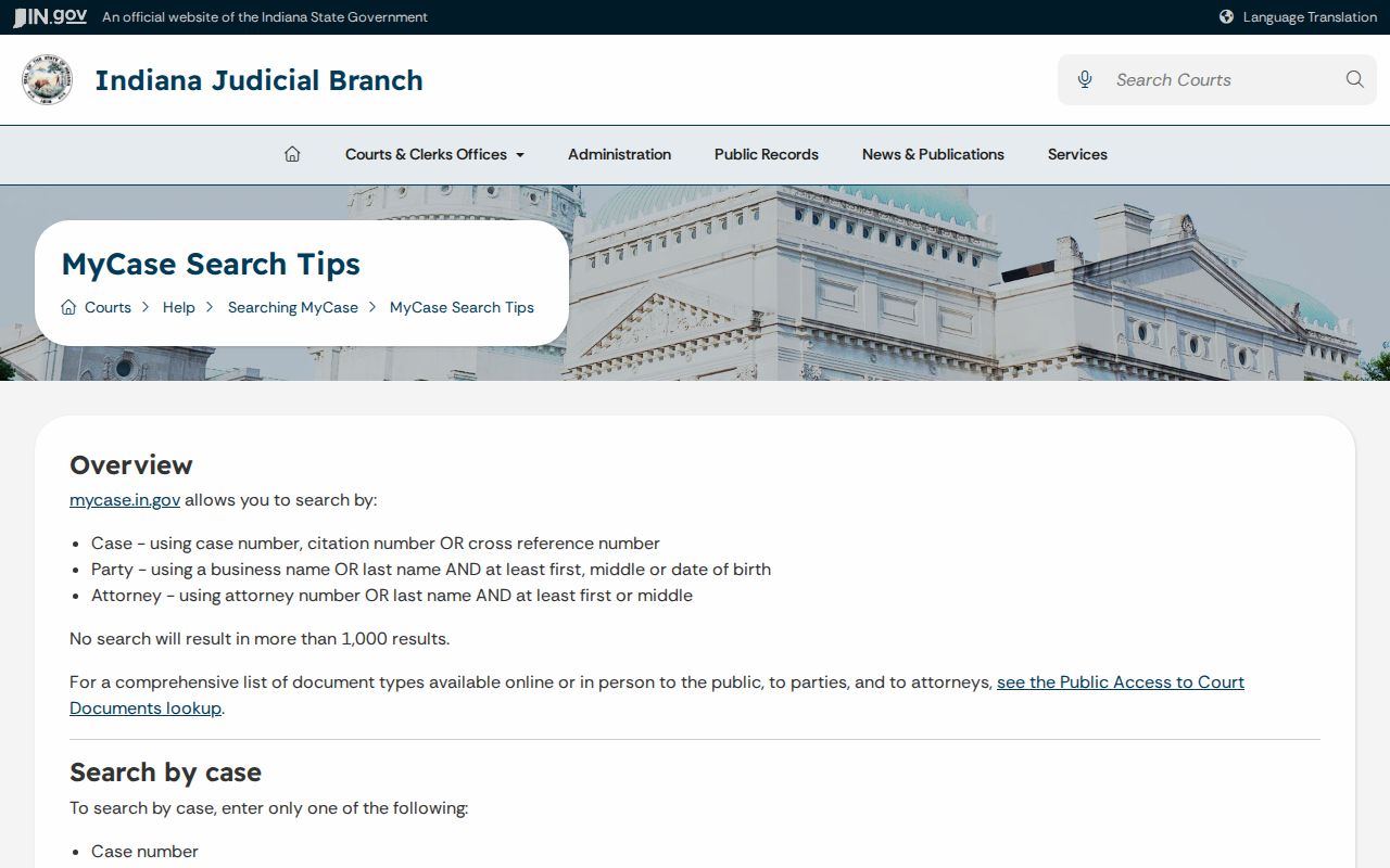 Morgan County warrant records MyCase search field instructions